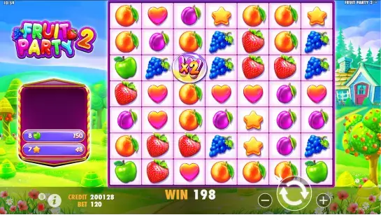 Spielautomat Fruit Party 2 mit Freispielfunktion